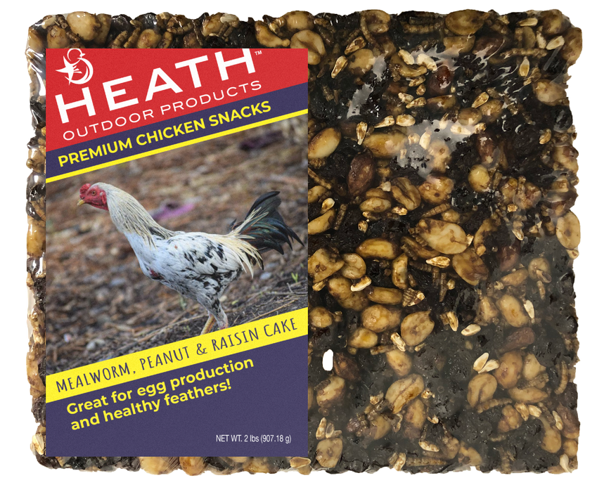 Heath Chicken Snack 2-Pound Seed Cake with Mealworms, Peanuts & Raisins