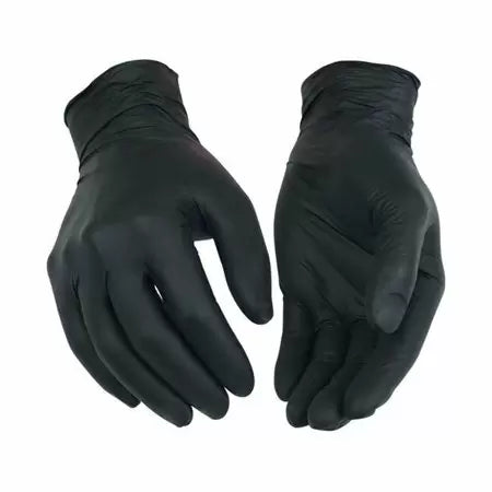 Kinco Nitrile Disposable Gloves Large, Black (Large, Black)