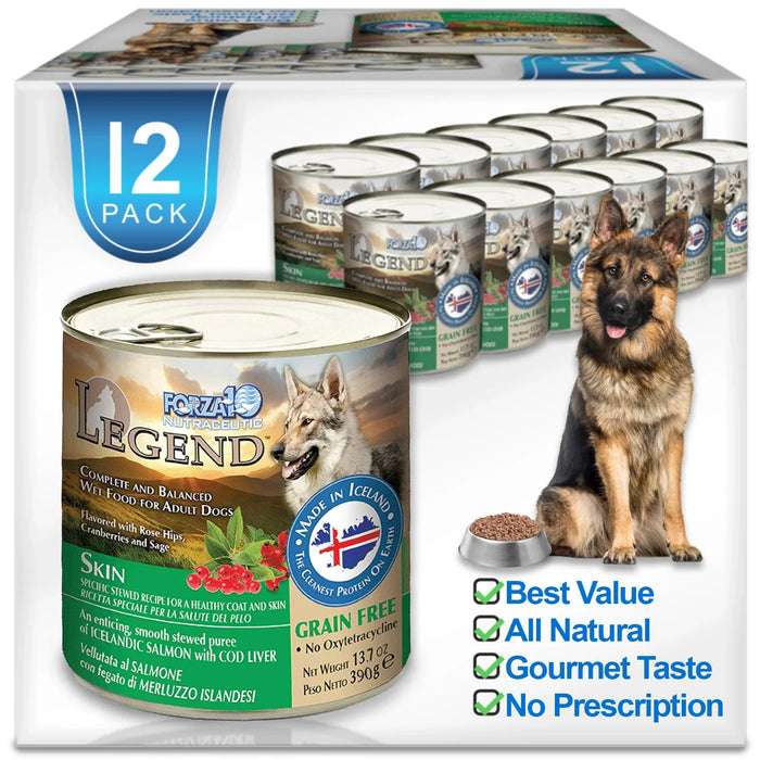 Forza10 Nutraceutic Legend Skin Icelandic Fish Recipe Grain-Free Canned Dog Food (13.7 oz)