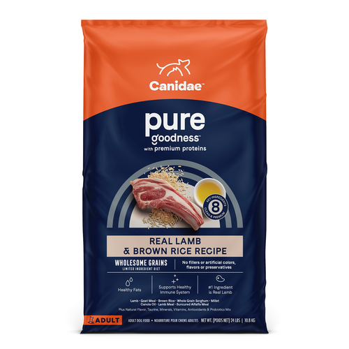 Canidae PURE with Wholesome Grains, Limited Ingredient, Dry Dog Food, Lamb and Brown Rice (24 Lb.)
