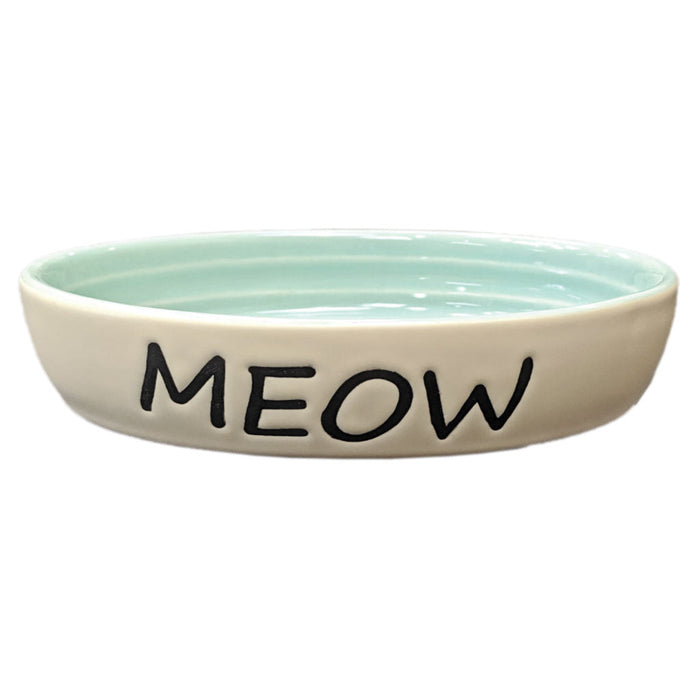 Spot MEOW DISH CAT OVAL 6″ GREEN (6 inches)