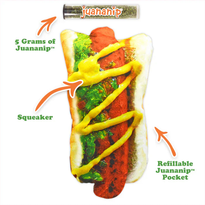 Doggijuana Get the Munchies Refillable Hot Dog Toy (‎6"L x 2.5"W x 11"H)