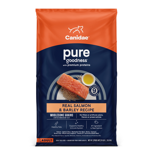 Canidae PURE with Wholesome Grains, Limited Ingredient Dry Dog Food, Salmon and Barley (24 Lb.)