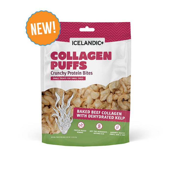 Icelandic Beef Collagen Puffs with Kelp Treats for Small Dogs (1.3 oz)