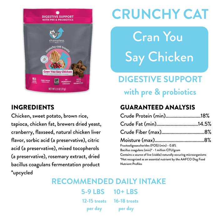 Shameless Cran You Say Chicken Crunchy Cat Treats