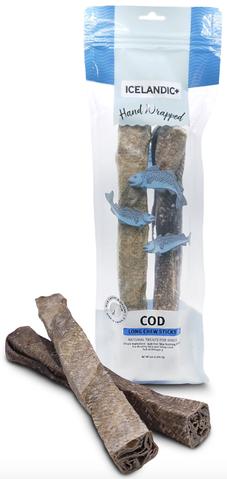 Icelandic+ Hand Wrapped Cod Skin Long Chew Stick Dog Treats (4.6 Oz.)