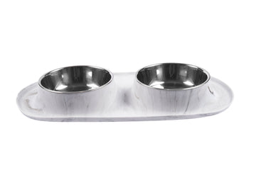 Messy Mutts Double Feeder Marble (1.5 Cup)