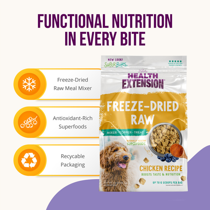 Health Extension Superbites Freeze Dried Raw Chicken for Dogs (3.5 oz)