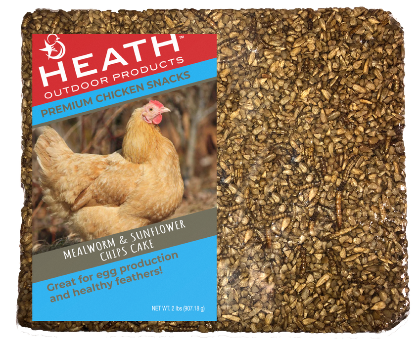 Heath Chicken Snack 2-Pound Seed Cake with Mealworms & Sunflower (2 Lb.)