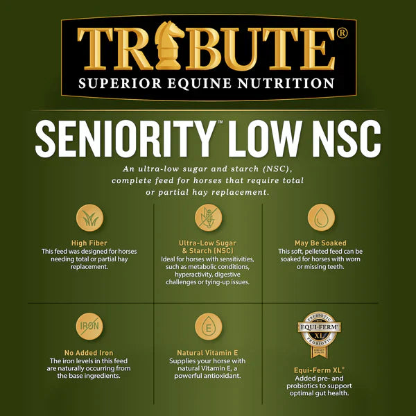 Tribute Seniority® Low NSC (10%) Horse Feed (50 LB)