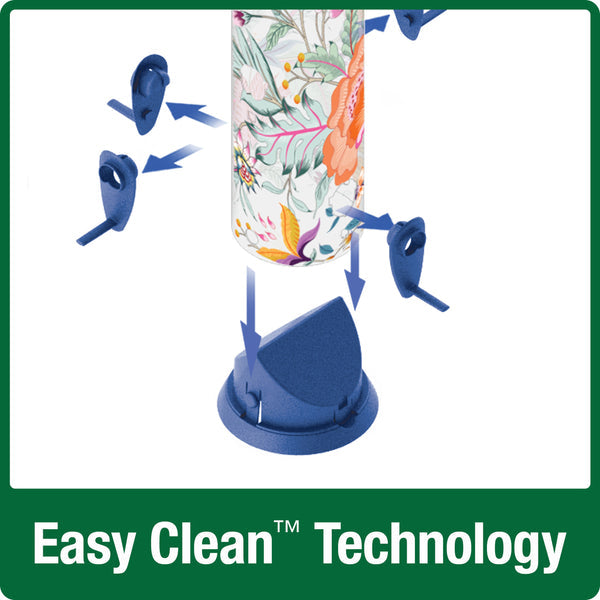 Nature's Way Fantasy Floral Easy Clean Feeder (Fantasy Floral/ 16.5”H x 7”W x 7”D)