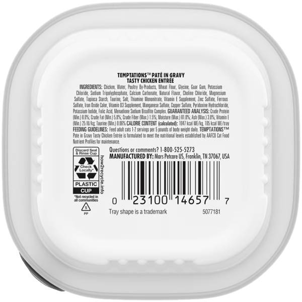 Temptations Tasty Chicken Flavor Paté in Gravy Wet Cat Food