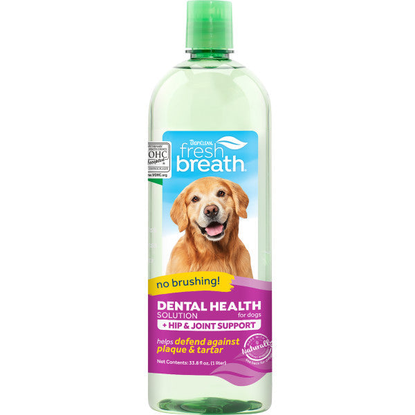 TropiClean Fresh Breath Dental Health Solution Plus Hip & Joint for Dogs (16-oz)