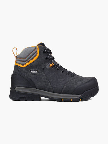 BOGS Men's Black Bedrock 6 Comp Toe Waterproof Work Boots