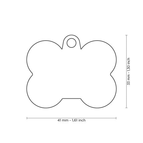 MyFamily Hushtag Big Black Aluminum Bone ID Tag with Pink Rubber