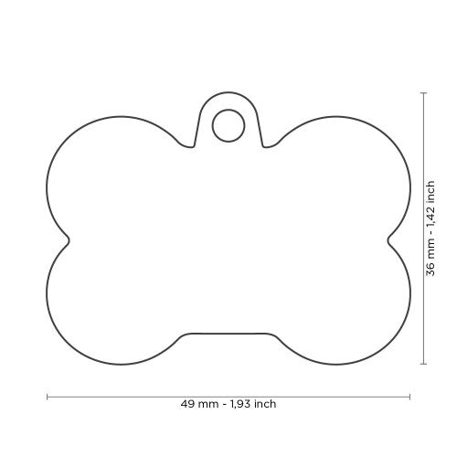 MyFamily Hushtag XL Black Aluminum Bone ID Tag with Pink Rubber