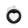MyFamily Classic Big Black Circle with Heart ID Tag