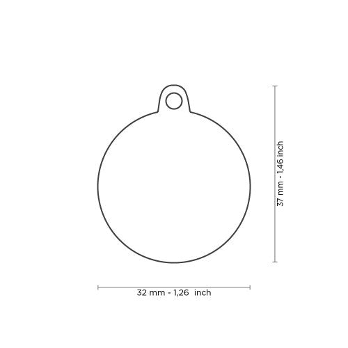 MyFamily Shine Big Pink Glitter Circle White Heart ID Tag