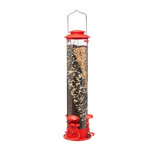 North States Nature's Yard Triple Twist Tube Feeder Red