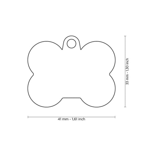 Hushtag Big Black Aluminum Bone ID Tag with Blue Rubber