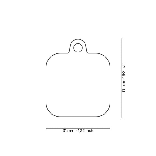 MyFamily Hushtag Blue Aluminum Square ID Tag with Rubber