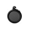 MyFamily Hushtag Black Aluminum Circle ID Tag with Rubber