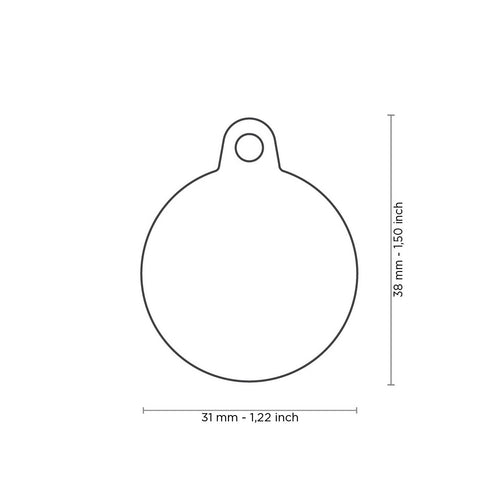 MyFamily Hushtag Black Aluminum Circle ID Tag with Rubber