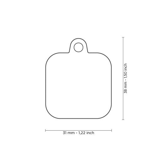 MyFamily Hushtag Black Aluminum Square ID Tag with Rubber