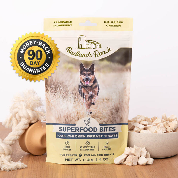 Badlands Ranch Freeze-Dried Raw Superfood Bites 100% Chicken Breast Treats Dog Food
