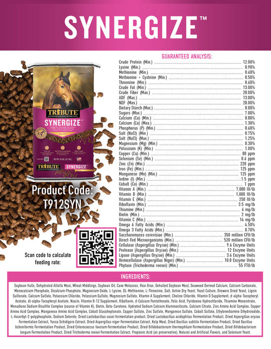 Tribute Synergize™ Pelleted Horse Feed (50 lbs)
