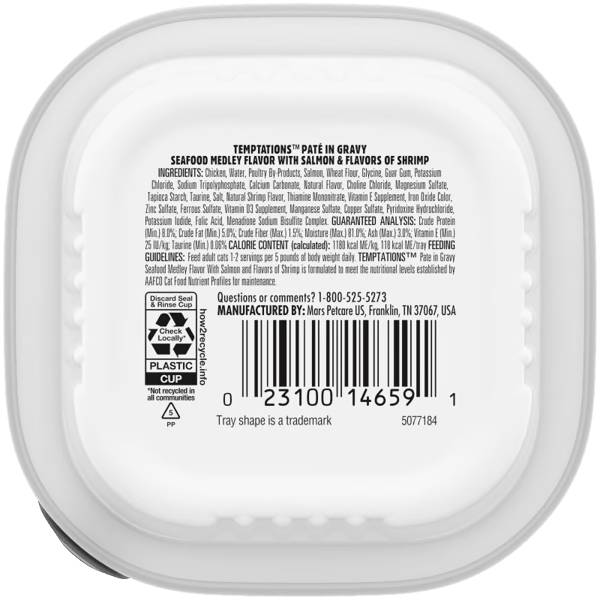 Temptations Seafood Medley Flavor Paté in Gravy Wet Cat Food