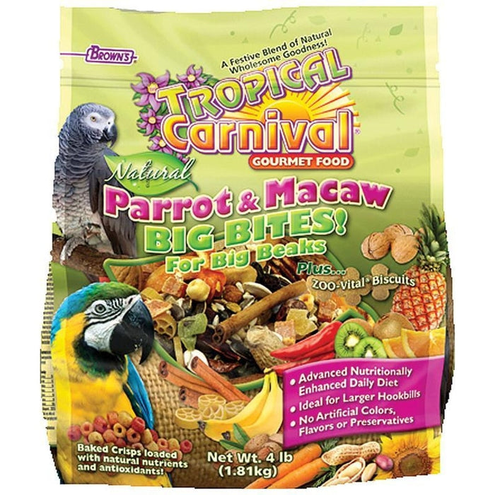 TROPICAL CARNIVAL NATURAL PARROT & MACAW FOOD (4 LB)