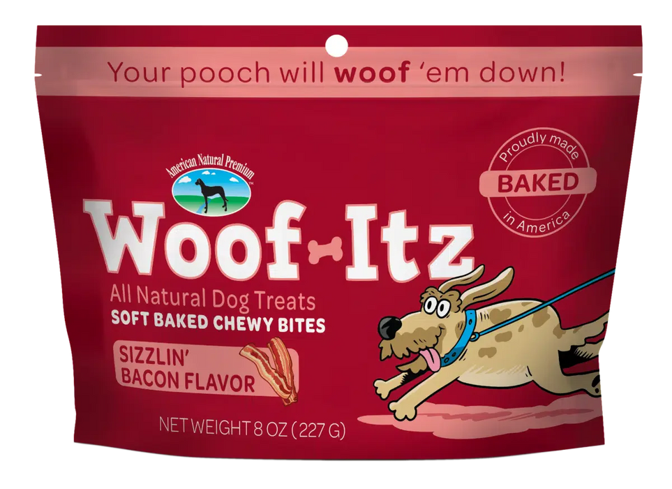 American Natural Premium Woof-Itz Sizzlin' Bacon Dog Treat (8 oz (227 Grams))