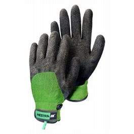 Bamboo Latex Work Gloves, Black/Green, Men's L