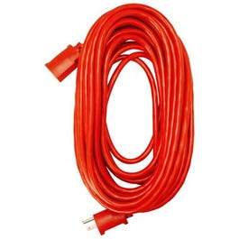 Extension Cord, 14/3 SJTW Red Round Vinyl, 100-Ft.