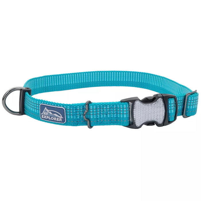 Coastal Pet Products K9 Explorer Brights Reflective Adjustable Dog Collar Ocean 5/8" x 10"-14"