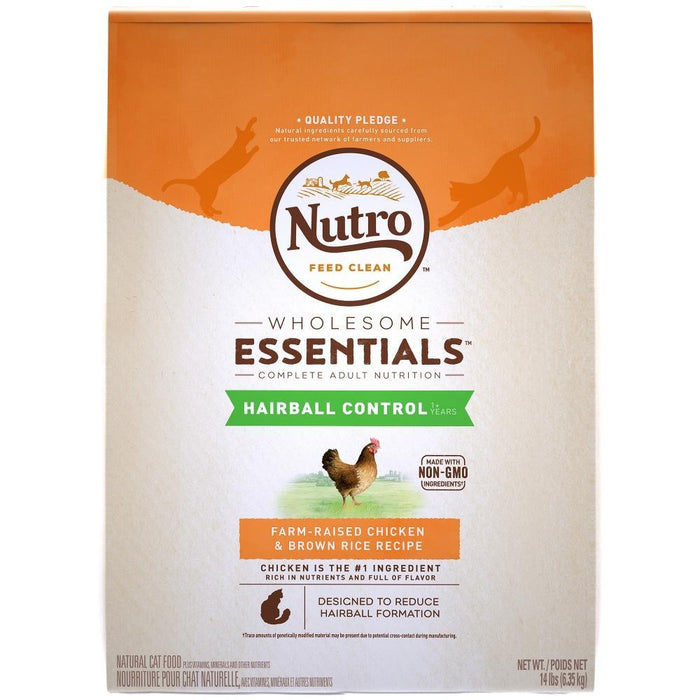 Nutro Wholesome Essentials Hairball Control Adult Chicken and Brown Rice Dry Cat Food
