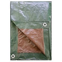Polyethylene Tarp, Hunter Green/Brown, 6 x 8-Ft.