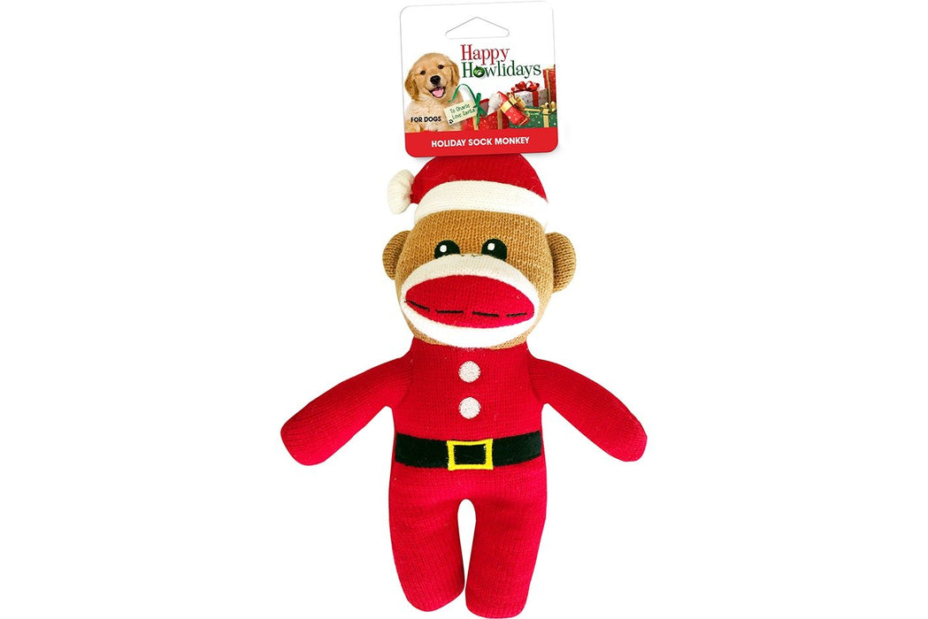 Pet Factory Plush Holiday Sock Monkey