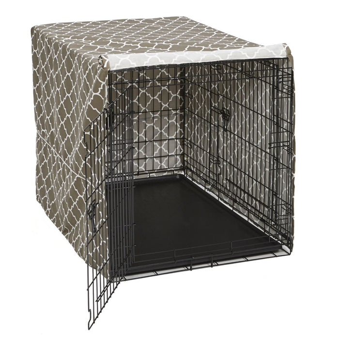 MidWest Homes For Pets 42" QuietTime Defender Brown Covella Crate Cover