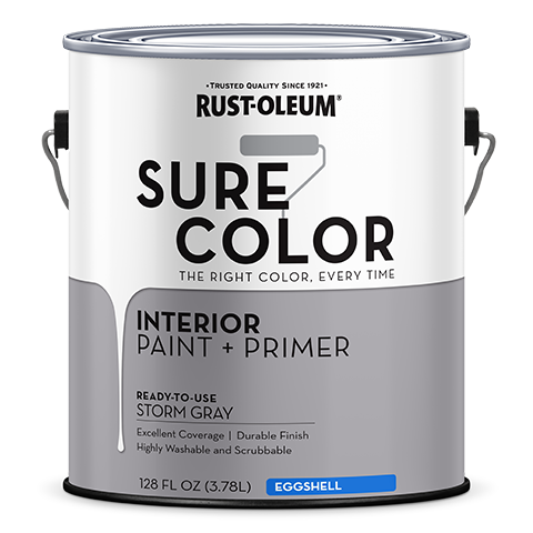 Rust-Oleum Sure Color Eggshell Interior Wall Paint 1 Gallon Storm Gray