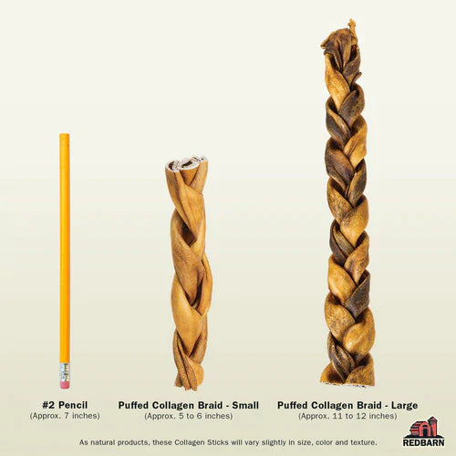 Redbarn Pet Products Puffed Collagen Braid (12" 20ct)