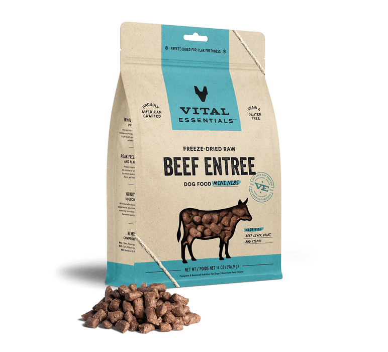 Vital Essentials Freeze-Dried Raw Beef Entrée Mini Nibs Dog Food