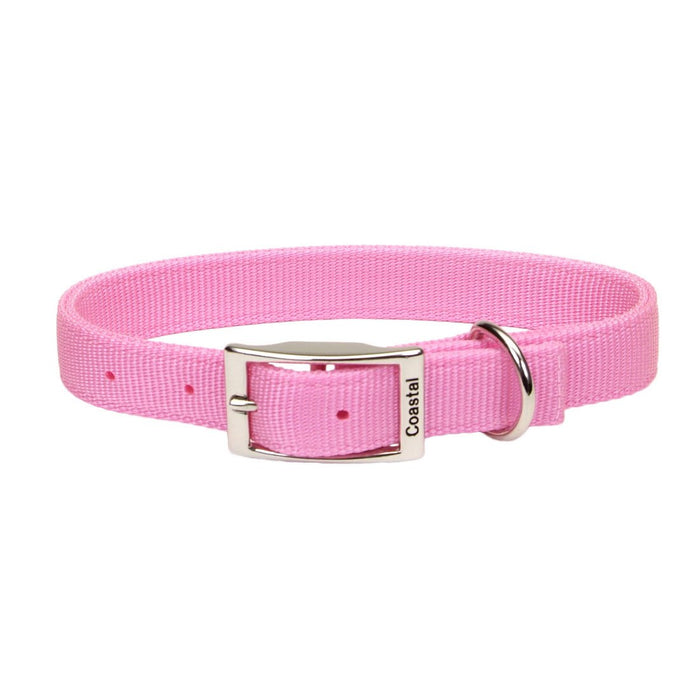 Coastal - Double-Ply Dog Collar, Pink Bright, 1" x 26"